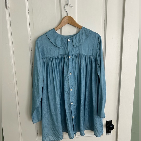 Rudy Jude wild silk flip dress, XL sky blue EUC - Picture 6 of 7